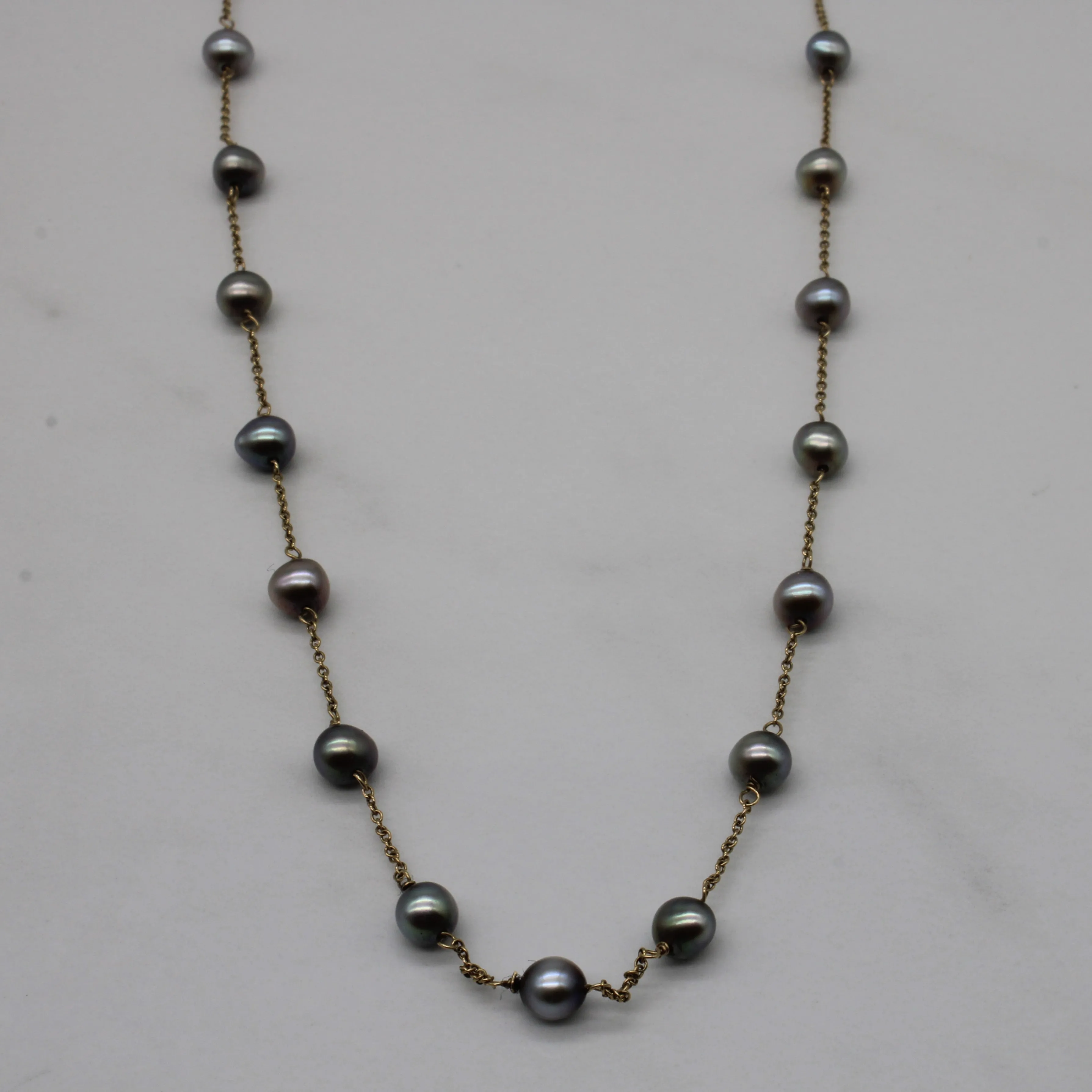 Black Pearl Station Necklace | 18" | Cultural Event