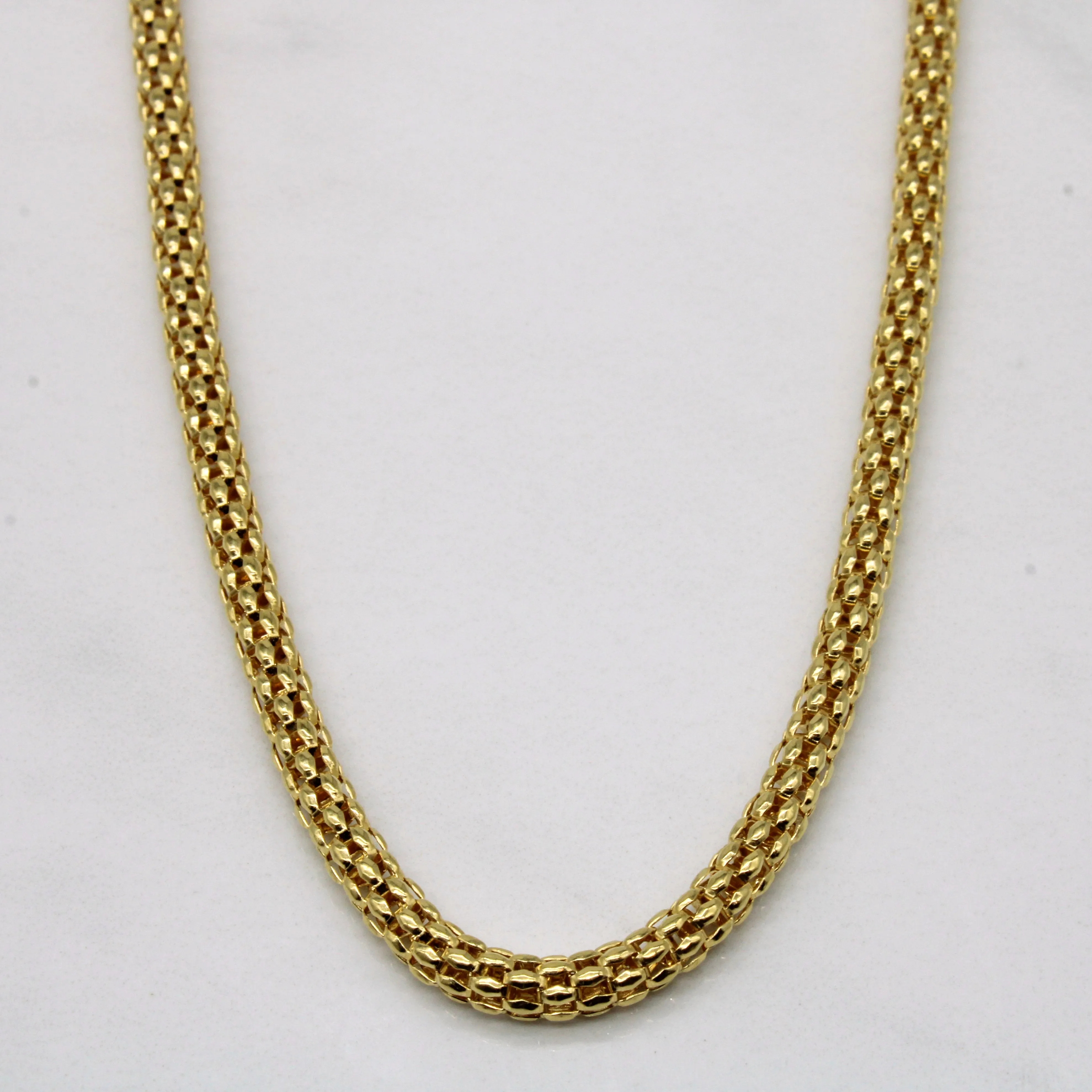 Luxury Design Pieces Stylish Edge 18k Yellow Gold Hollow Bead Chain | 18" |