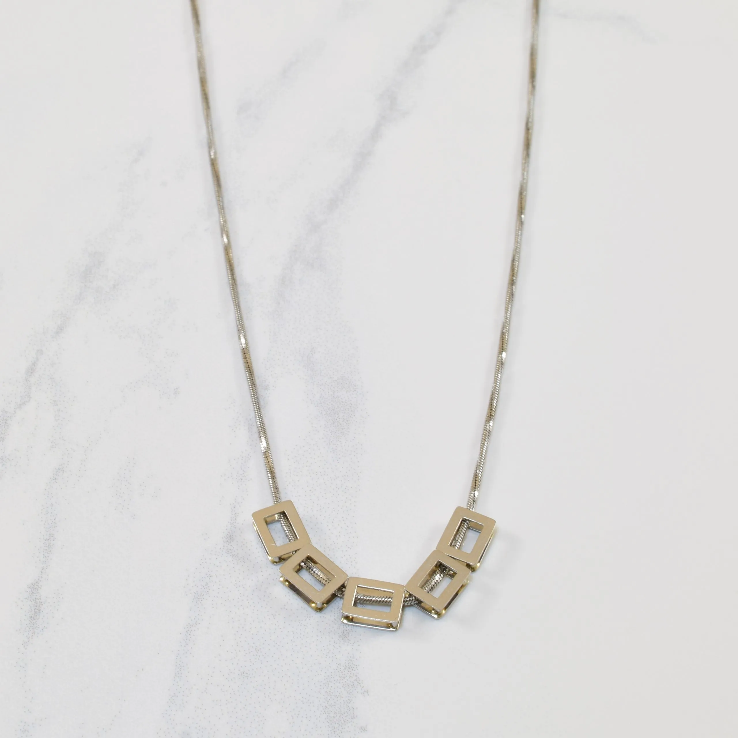 Platinum Open Box Necklace | 16" | Elegant Look Lightweight Fit
