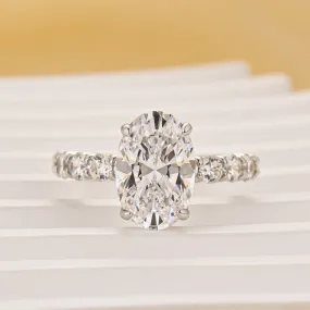 Luxe 4.0Ct Oval Cut Engagement Ring In Sterling Silver For Women Sophisticated Charm Shining Craft