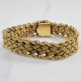 14k Yellow Gold Braided Bracelet | 7" | Fashionable Jewelry Stylish Craft