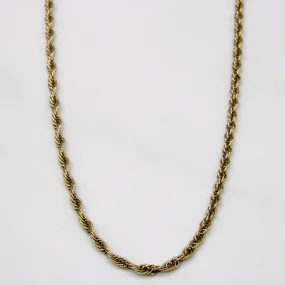 10k Yellow Gold Rope Chain | 18" | Polished Feature Exquisite Jewelry