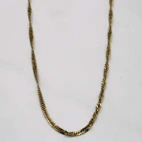 Shiny Detail Alluring Design 10k Yellow Gold Singapore Chain | 18" |