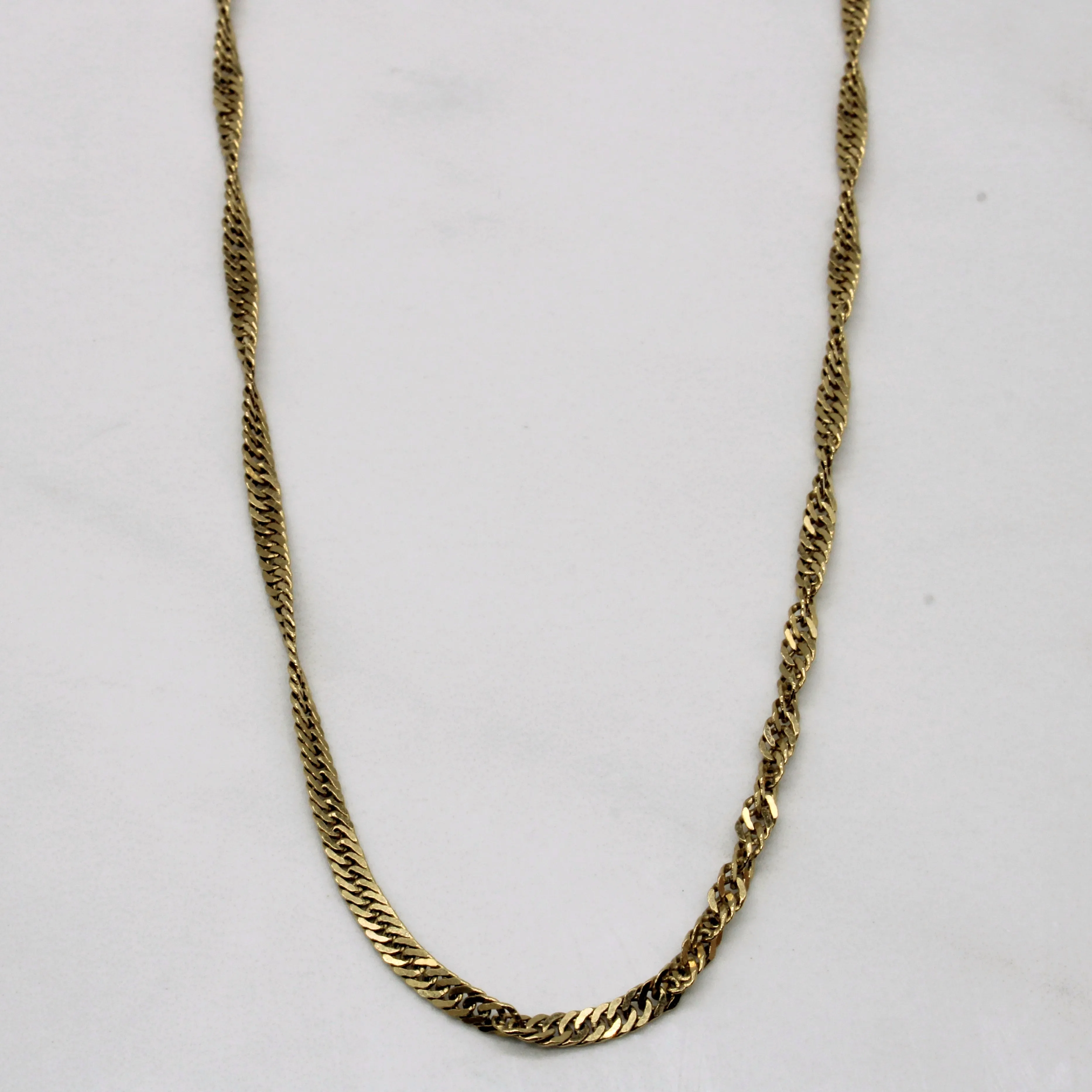 Shiny Detail Alluring Design 10k Yellow Gold Singapore Chain | 18" |