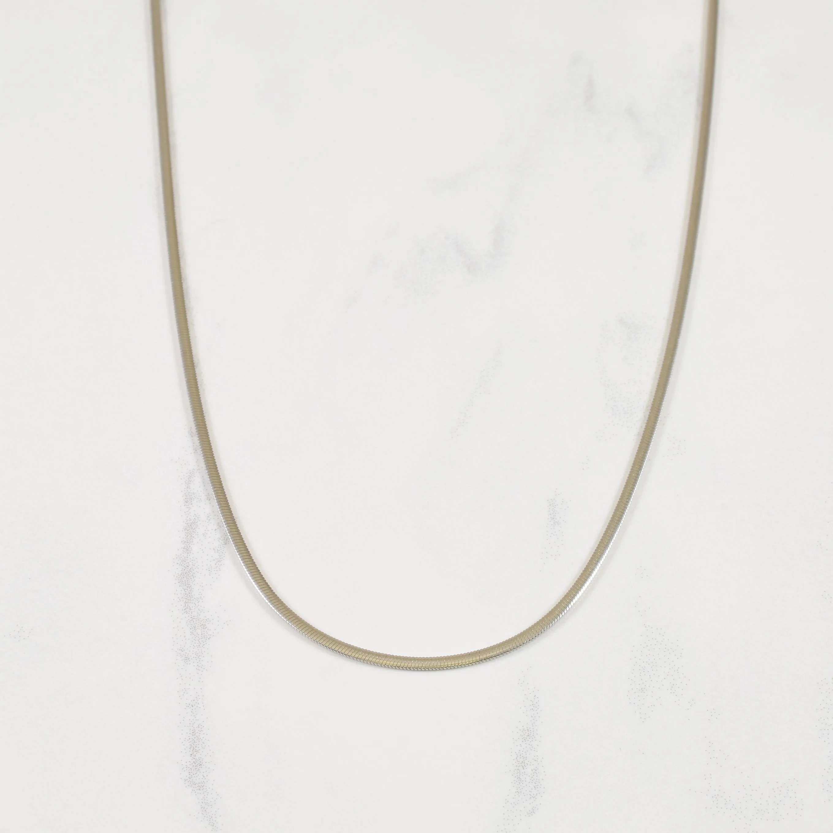 14k White Gold Snake Chain | 18" | Layered Detail