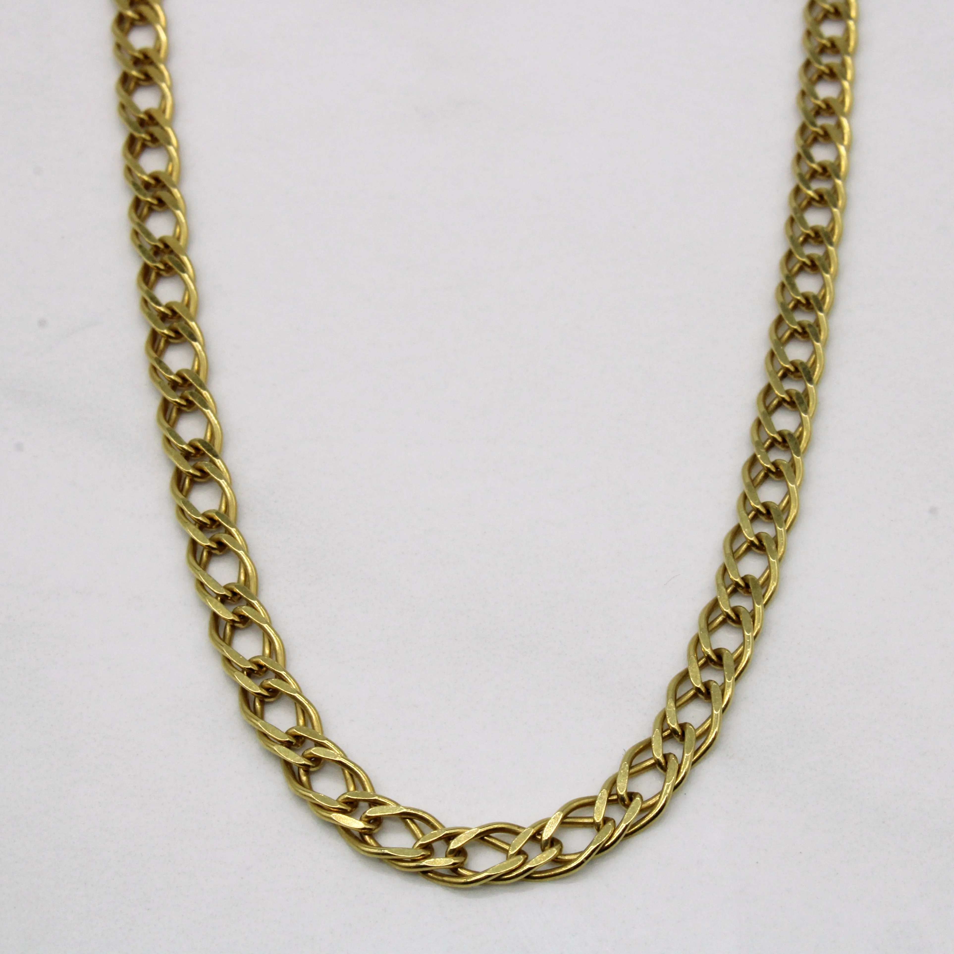18k Yellow Gold Parallel Chain | 23" | Warm Light Minimal Glow