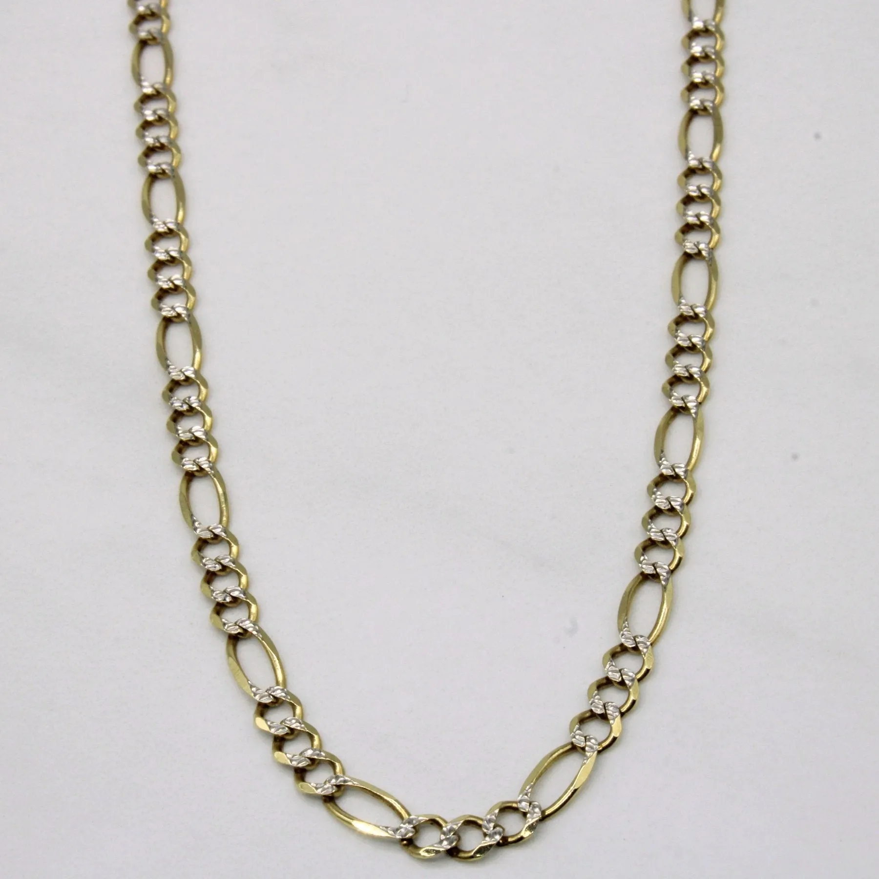 10k Two Tone Gold Figaro Chain | 18" | Distinctive Jewelry