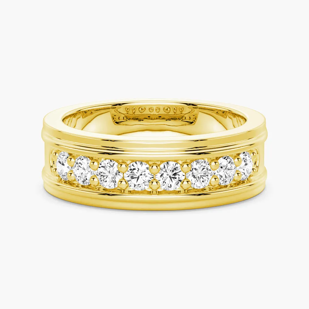 Classic Glimmer 6mm Channel Set Moissanite Men's Wedding Band