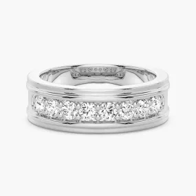 6mm Channel Set Moissanite Men's Wedding Band Elegant Statement Modern Craft