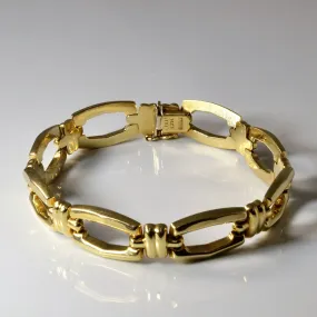 14k Yellow Gold Geometric Link Bracelet | 7" | Versatile Piece Everyday Feature