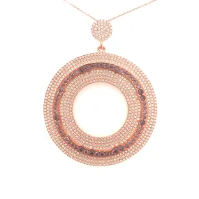 New collection Sterling Silver Micropave Circle Pendant Necklace