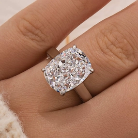 Classic 8.0Ct Cushion Cut Solitaire Engagement Ring Travel Ring In Sterling Silver Refined Touch