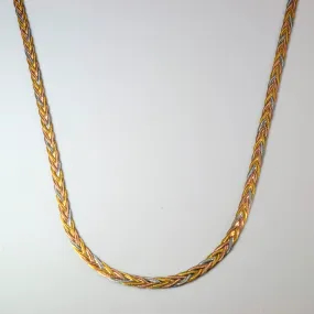 14k Gold Braided Chain | 20" | Premium Feature Elegant Snap