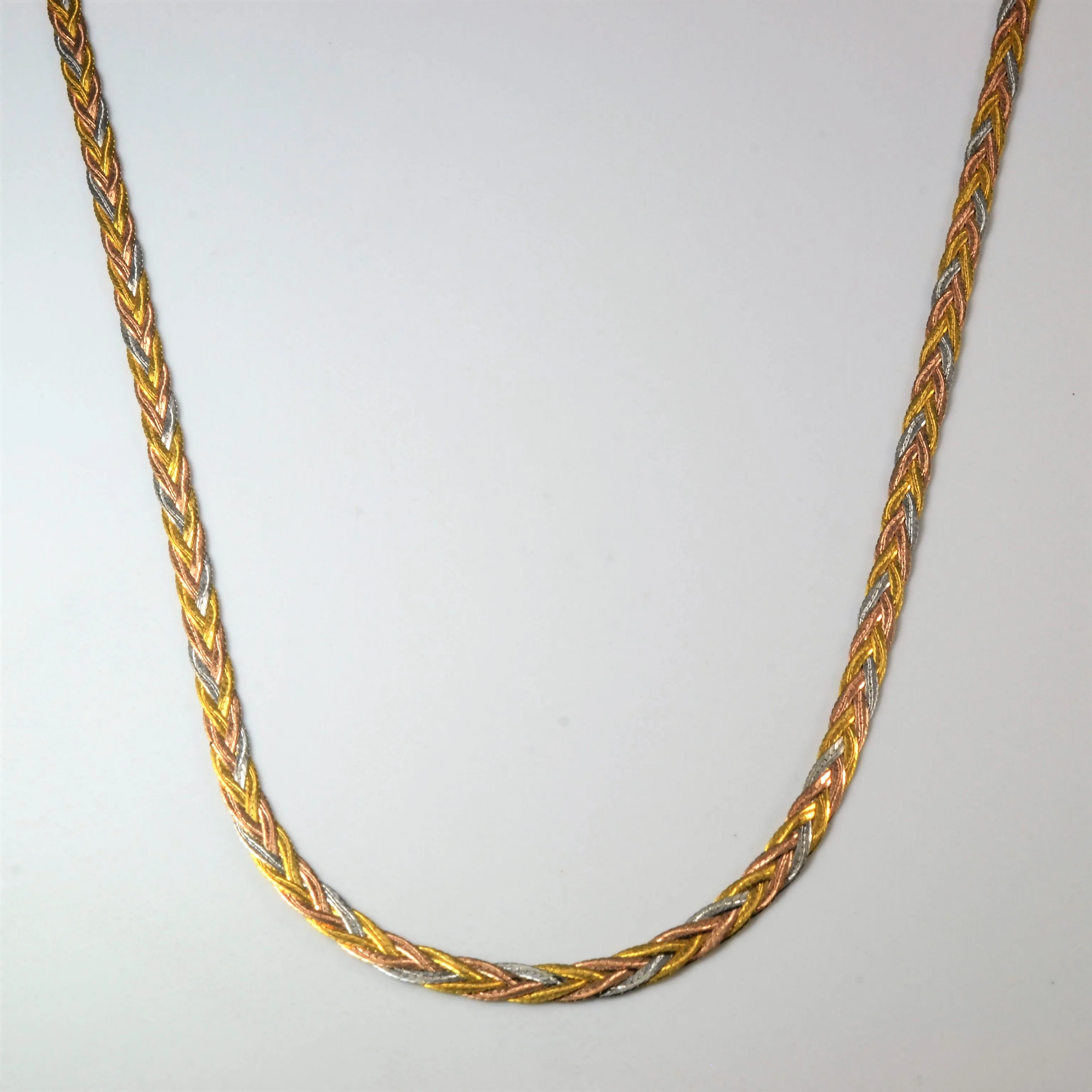 14k Gold Braided Chain | 20" | Premium Feature Elegant Snap