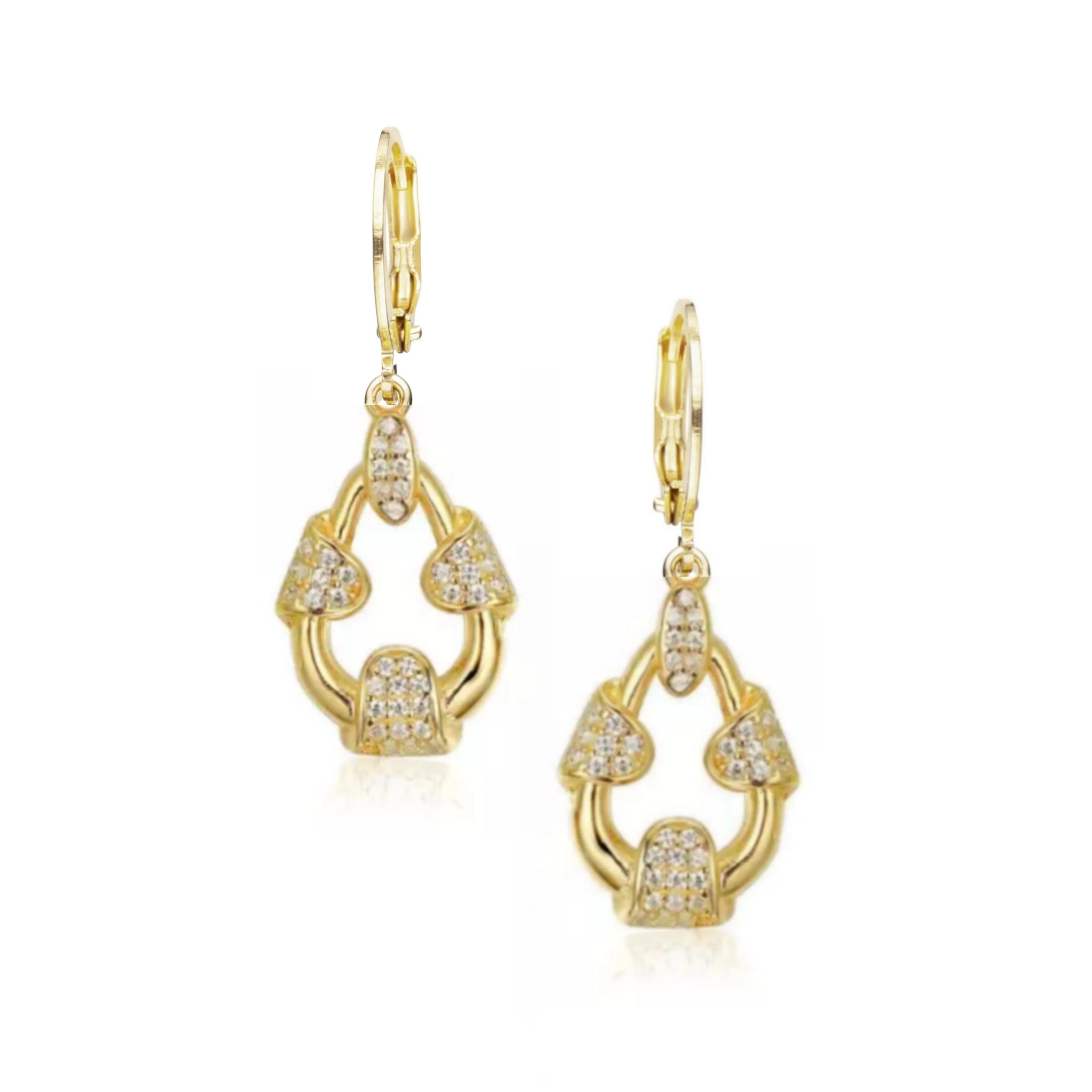 Handsome Ornament Evening Jewelry Surgical Steel Teardrop With CZ Earring