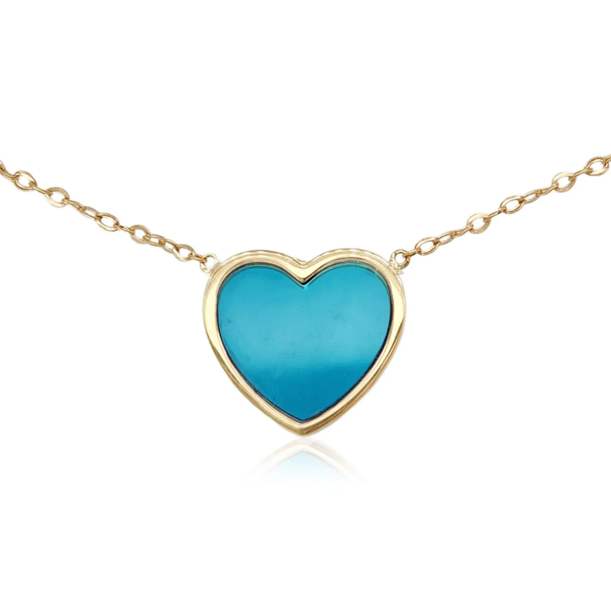 Community Piece Gift Idea 14K Gold Turquoise Heart Necklace