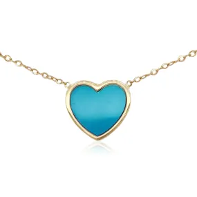 Community Piece Gift Idea 14K Gold Turquoise Heart Necklace