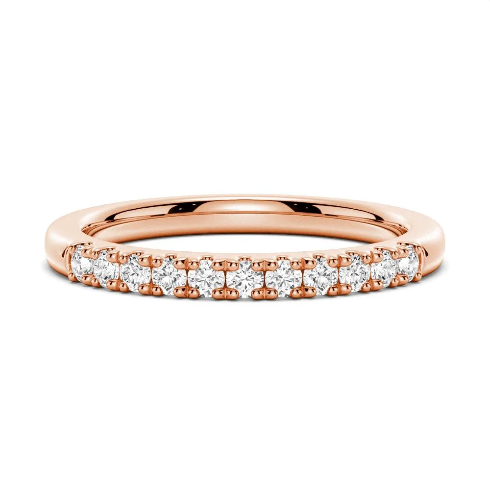 Modern Attire Classic Round Cut Moissanite Wedding Band