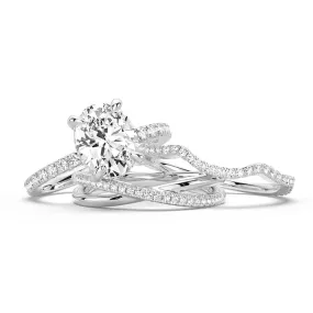 Micropav?? Oval Moissanite Ring Set with Matching Stacking Band Timeless Adornment Simple Choice