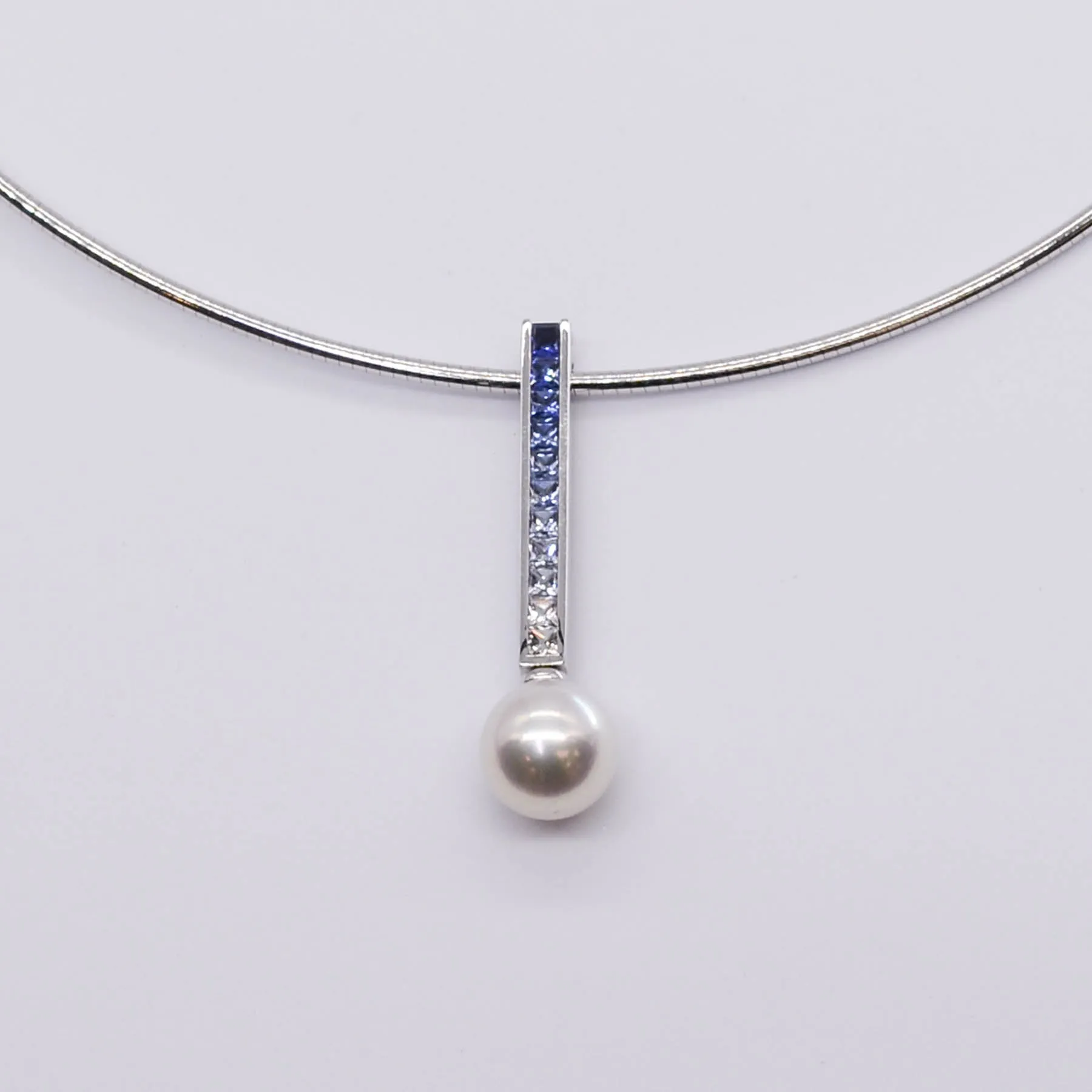 'Mikimoto' Elements of Life Akoya Pearl and Sapphire Ocean Necklace | 8.3mm, 0.85ctw | Classic Mood Work Outfit