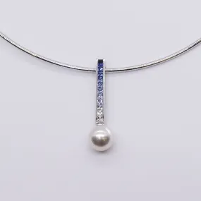 'Mikimoto' Elements of Life Akoya Pearl and Sapphire Ocean Necklace | 8.3mm, 0.85ctw | Classic Mood Work Outfit