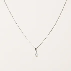 Lightweight Glam Artistic Form 'Mikimoto' Pearl and Diamond Pendant | 6.5mm, 0.03ct |