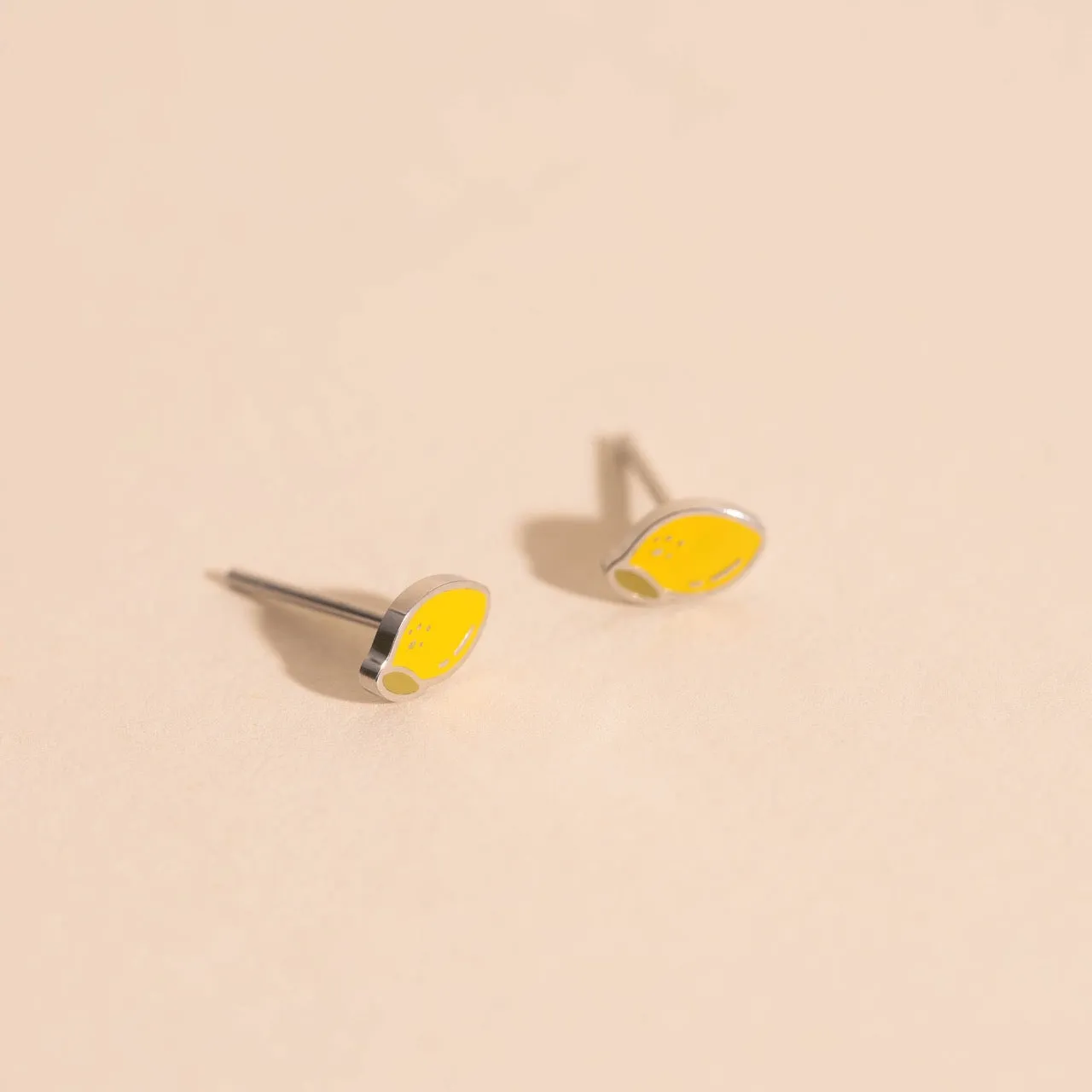 Mini Lemon Stud Earrings Iridescent Accessory Stunning Element