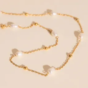 Perennial Piece Mini Pearl Chain Necklace (18")