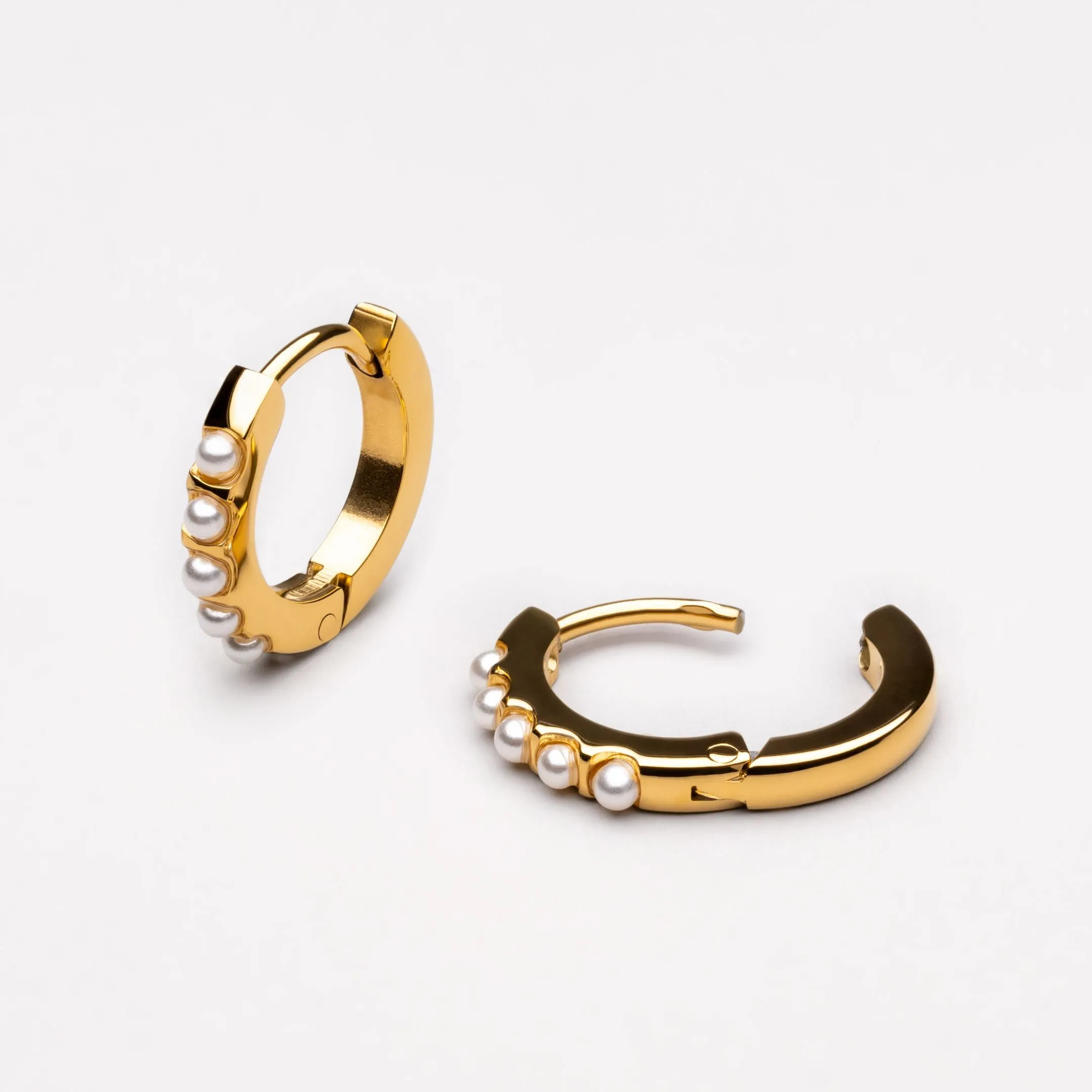 Magnificent Embellishment Industrial Piece Mini Pearl Hoops