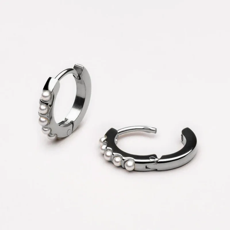 Mini Pearl Hoops Colorful Jewelry Shiny Trinket