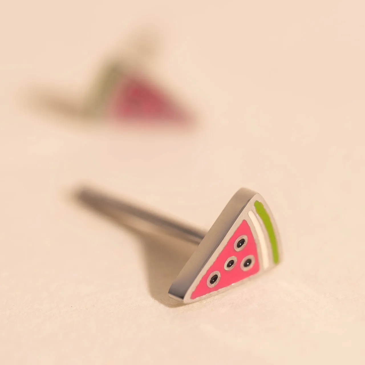 Statement Adornment Exquisite Style Mini Watermelon Stud Earrings