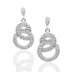Sterling Silver Micro Pave Double Circle Earrings Splendid Accessory