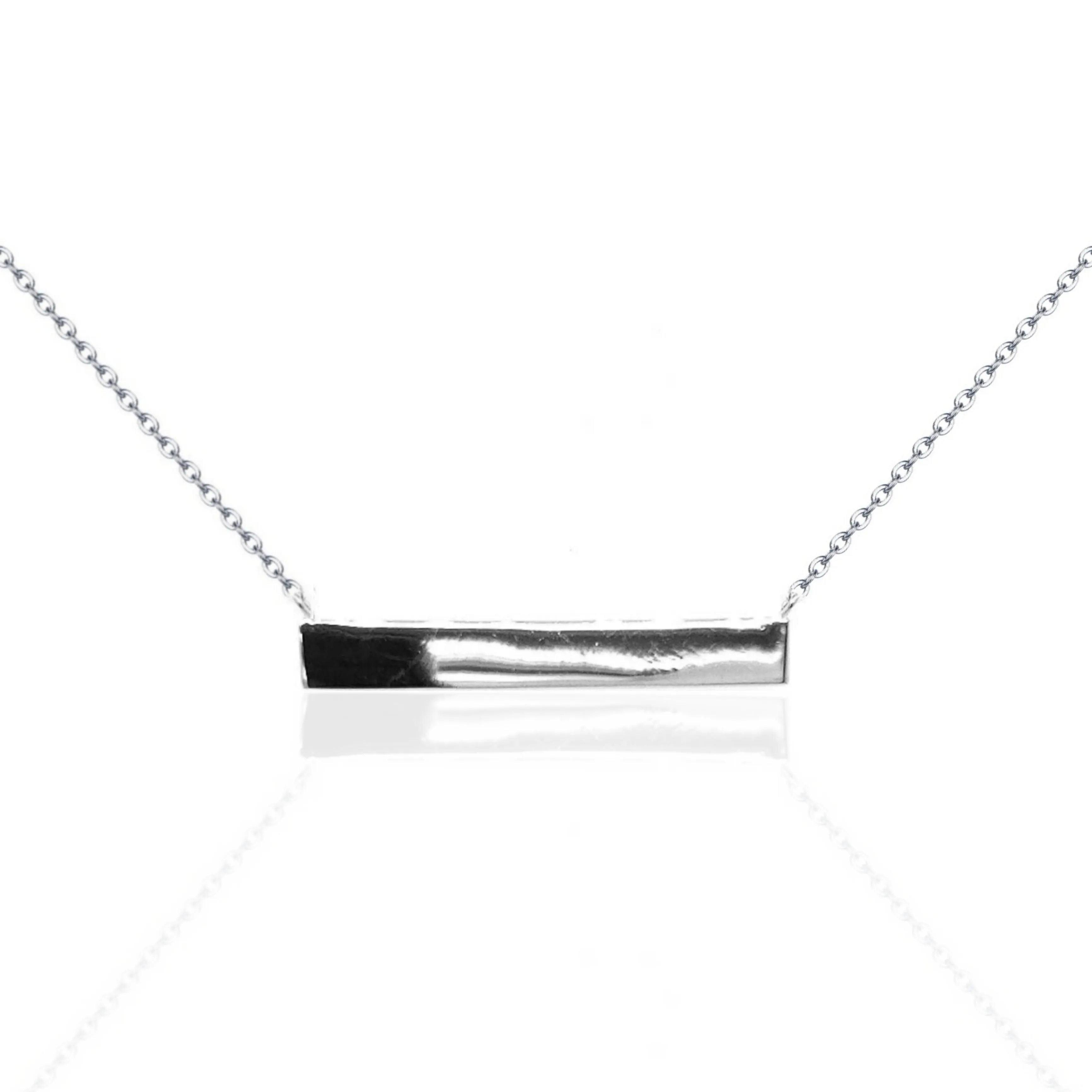 Formal Attire confident look Sterling Silver Solid Bar Necklace