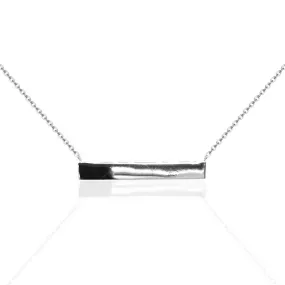 Formal Attire confident look Sterling Silver Solid Bar Necklace