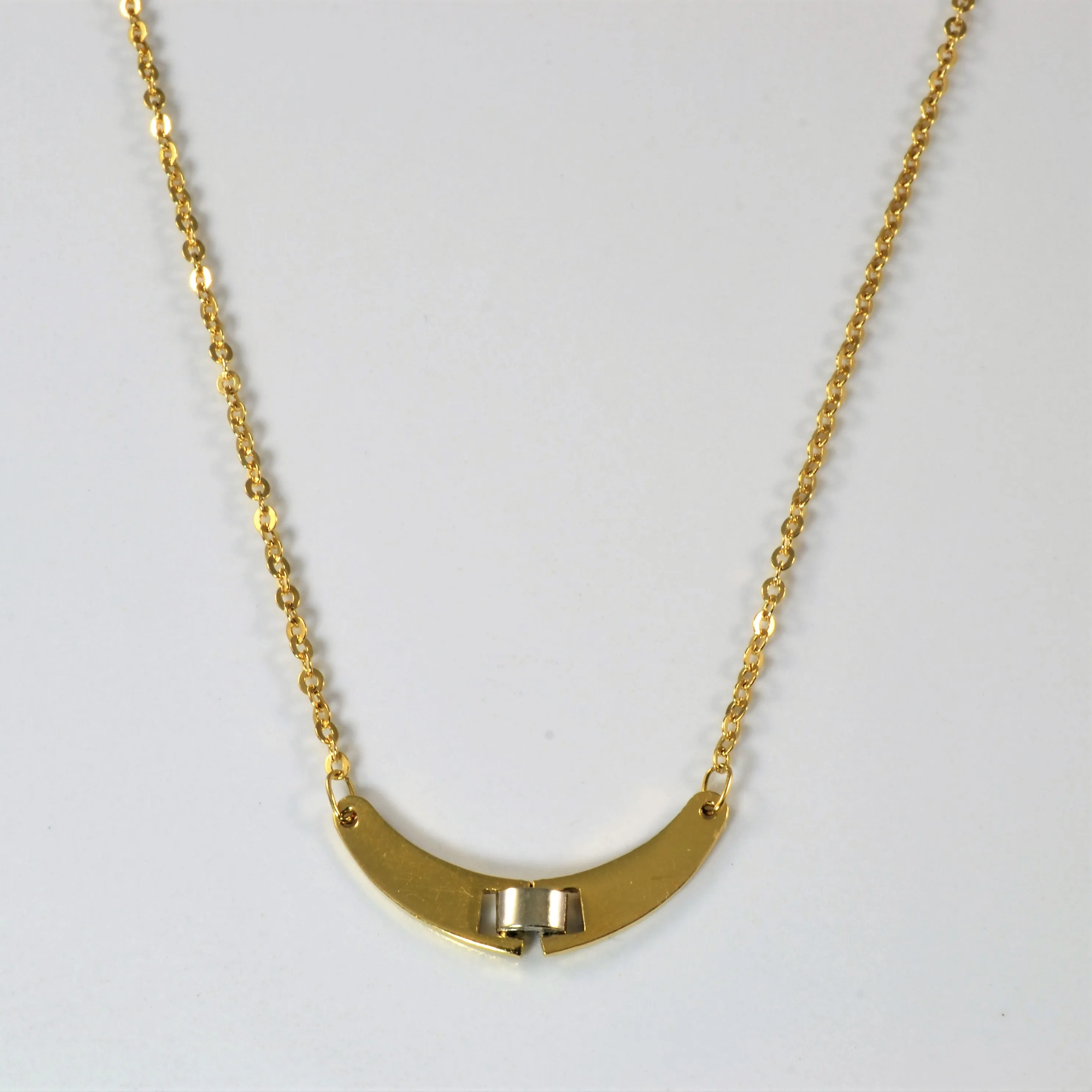 Yellow Gold Bar Necklace | 15" | Gift Appeal Casual Style