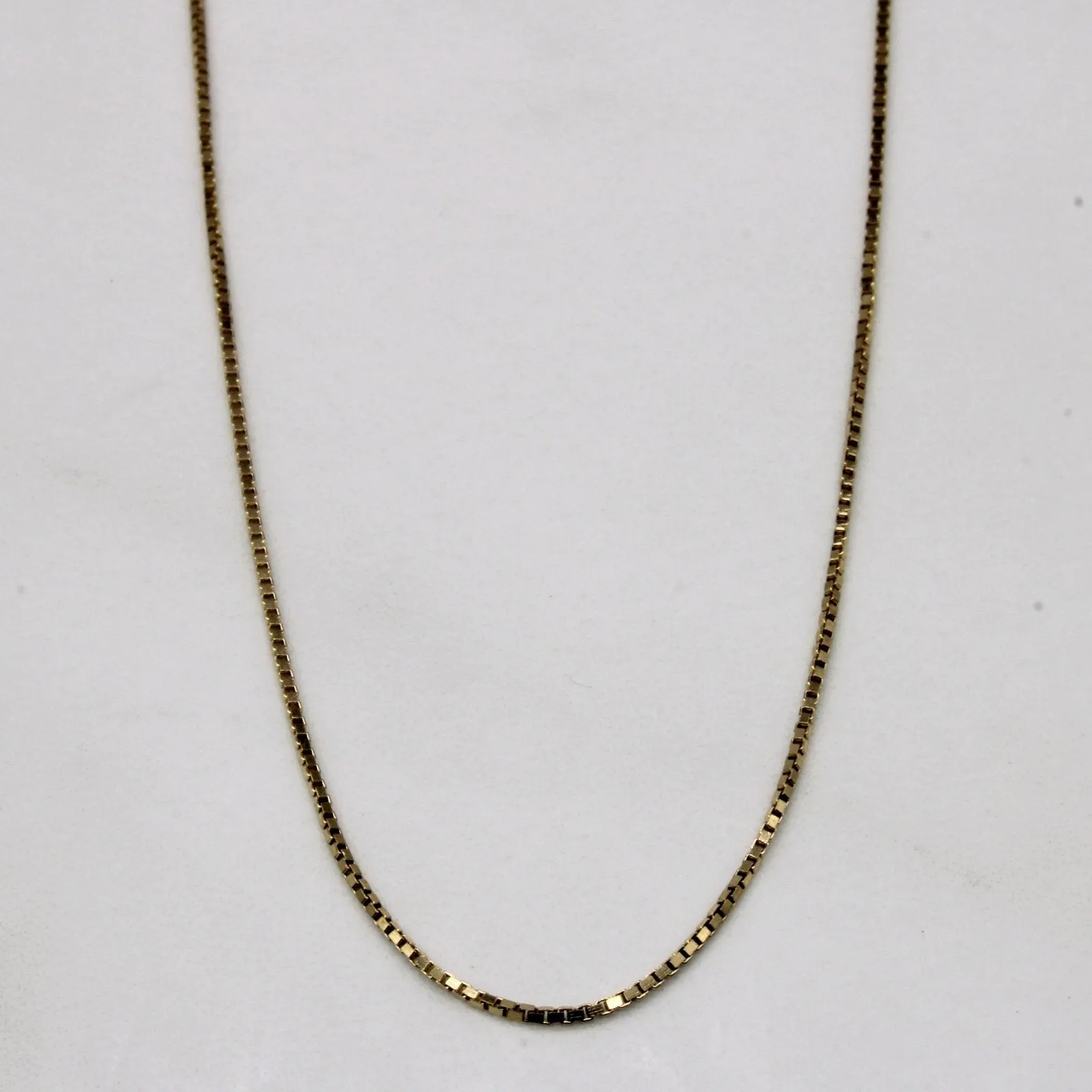 Glossy Detail Glam Vibe 10k Yellow Gold Box Link Chain | 16" |
