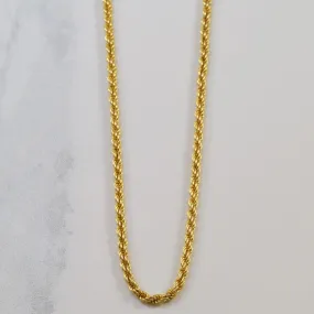 Soft Edge Minimal Mood 14k Yellow Gold Twisted Rope Chain | 24" |