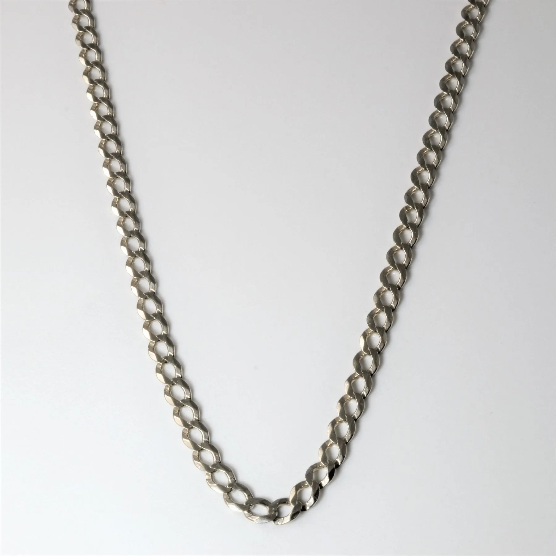 10k White Gold Cuban Chain | 26" | Bold Sparkle