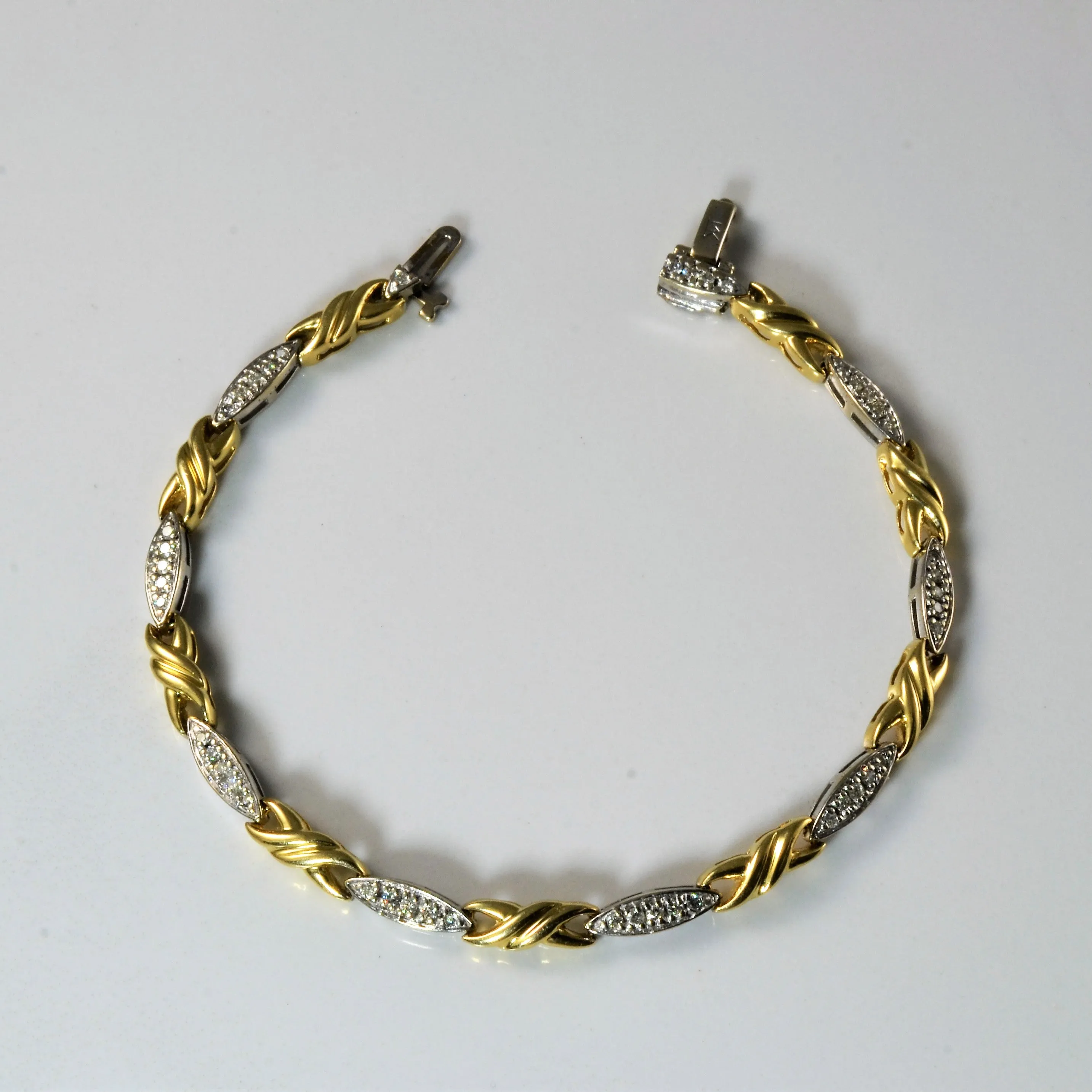 Beautiful finish Shine Bright Diamond X Link Chain Bracelet | 0.41ctw | 7" |