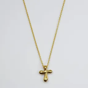 Fresh Highlight Holiday Gift 'Tiffany & Co.' Elsa Peretti Cross Pendant 18k Yellow Gold Necklace | 16" |