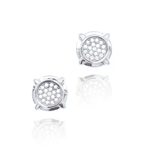 Sterling Silver Round Stud Earrings Sophisticated Decor