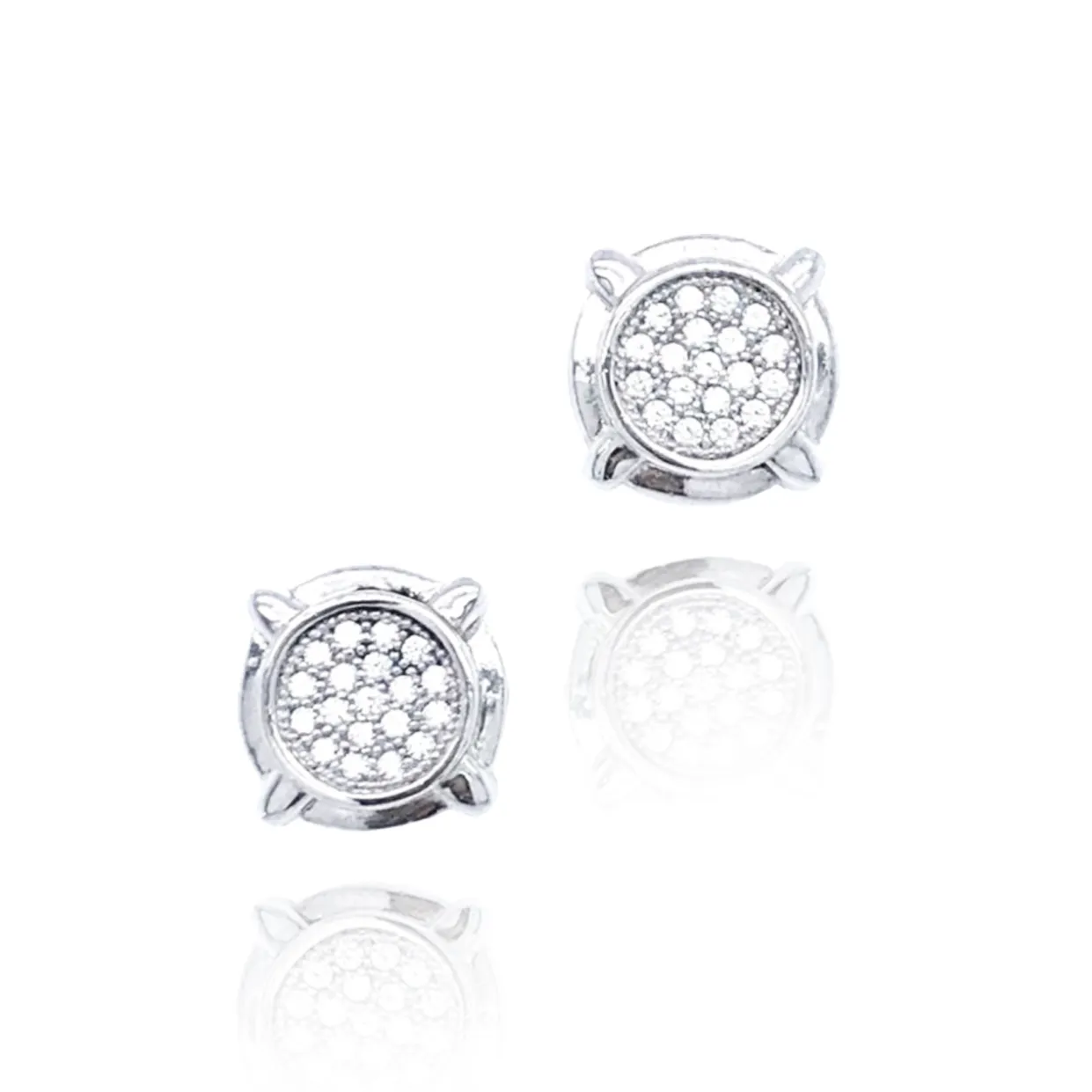 Sterling Silver Round Stud Earrings Sophisticated Decor