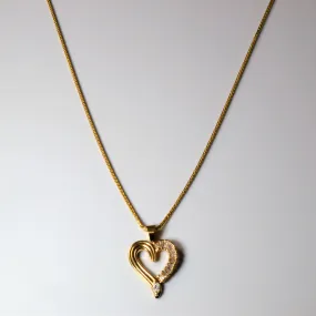 Vogue Style Sparkling Shine Mixed Cut Diamond Heart Necklace | 0.23ctw | 20"|