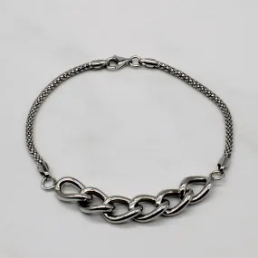 Elegant flair Unique Vibe Mixed Link Chain Bracelet | 7.5" |