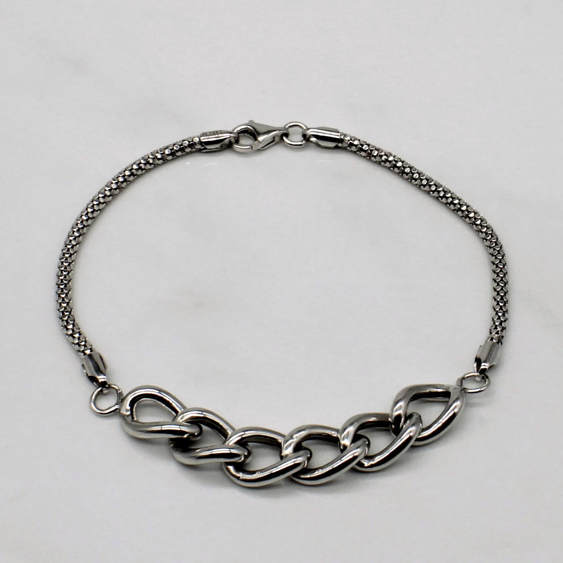 Elegant flair Unique Vibe Mixed Link Chain Bracelet | 7.5" |