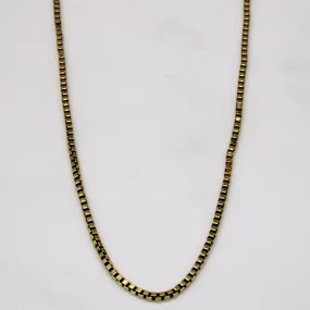 Classic Presence Vintage Italian 18k Yellow Gold Box Link Chain | 19" |