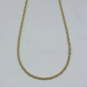 Polished Jewelry Luminous Detail 14k Two Tone Modified Rope Chain | 19" |