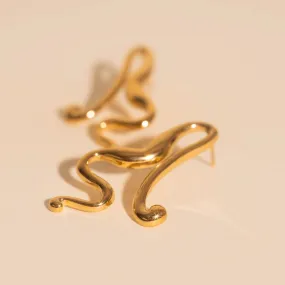 Untied Stud Earrings Geometric Accent Social Piece