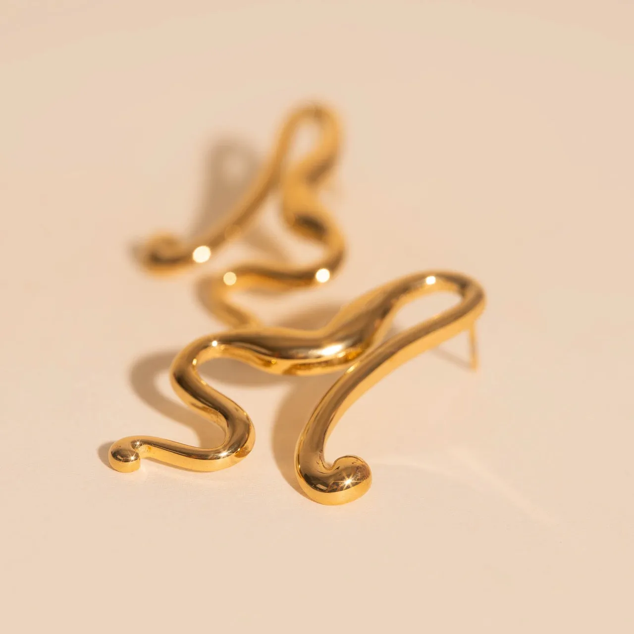 Untied Stud Earrings Geometric Accent Social Piece