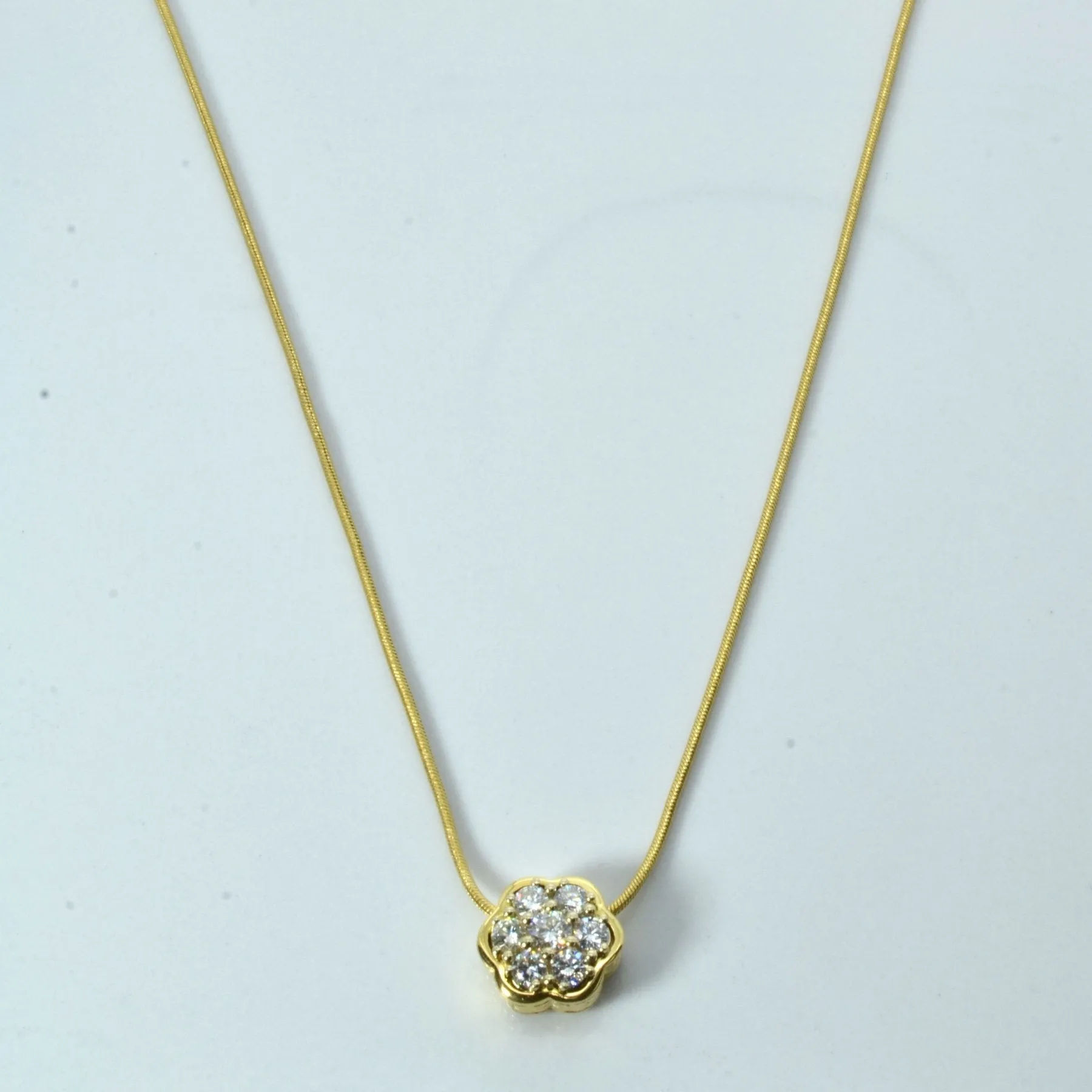 'Birks' Cluster Set Diamond Necklace | 0.50ctw | 18"| Fashion Daily
